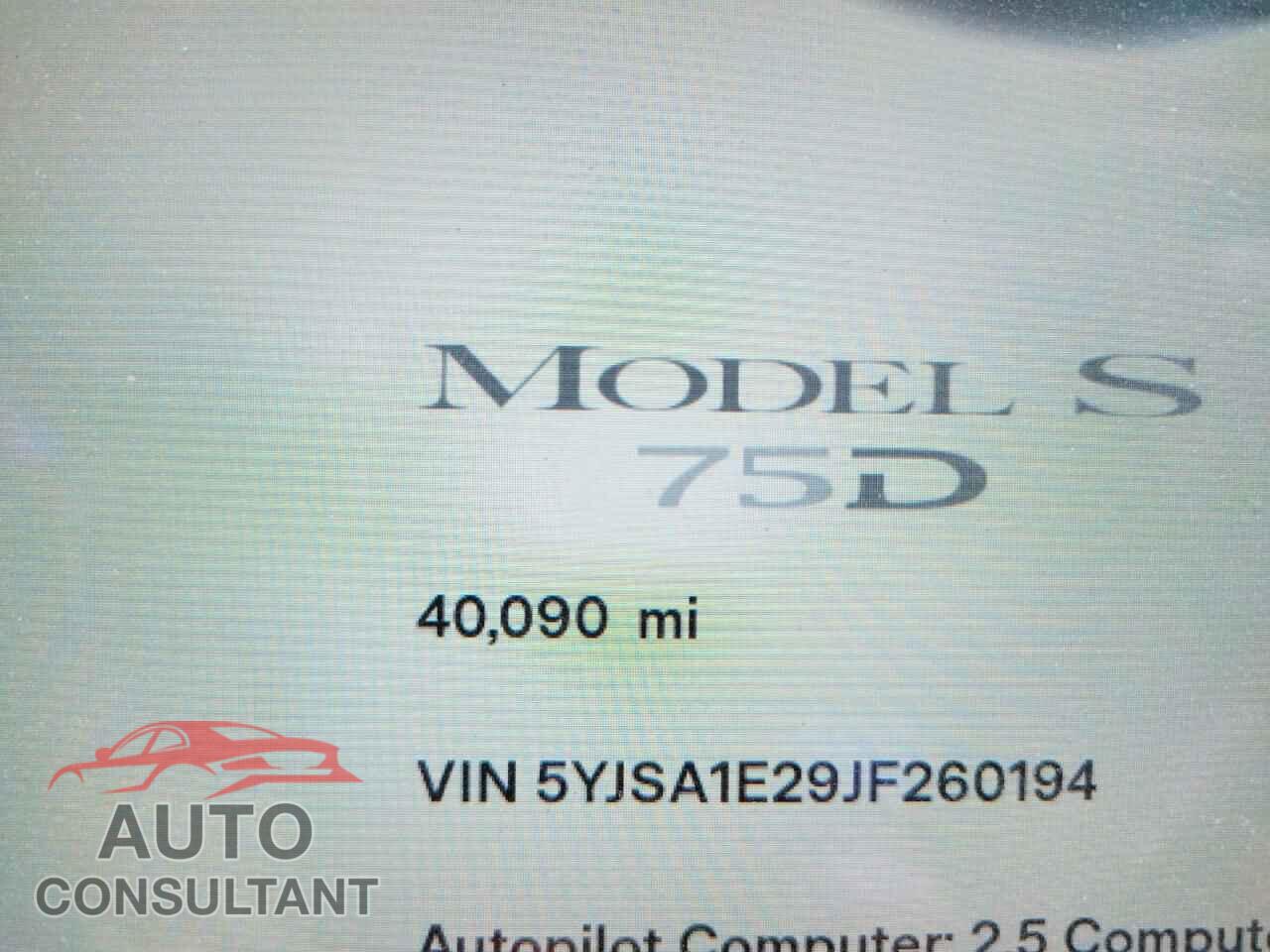 TESLA MODEL S 2018 - 5YJSA1E29JF260194
