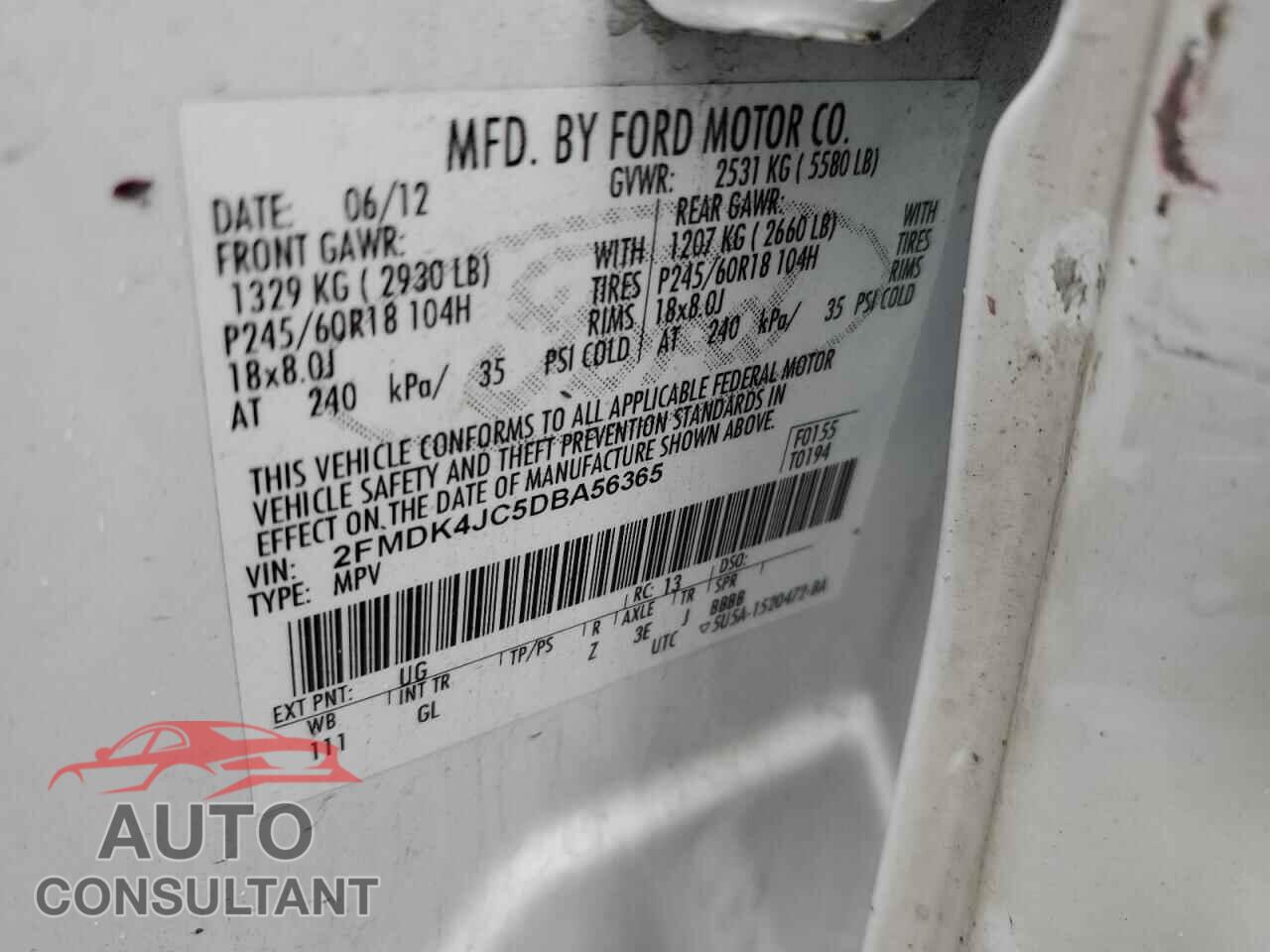 FORD EDGE 2013 - 2FMDK4JC5DBA56365