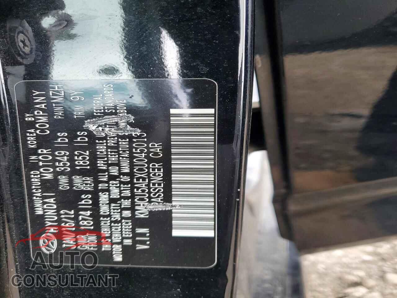 HYUNDAI ACCENT 2012 - KMHCU5AEXCU045013