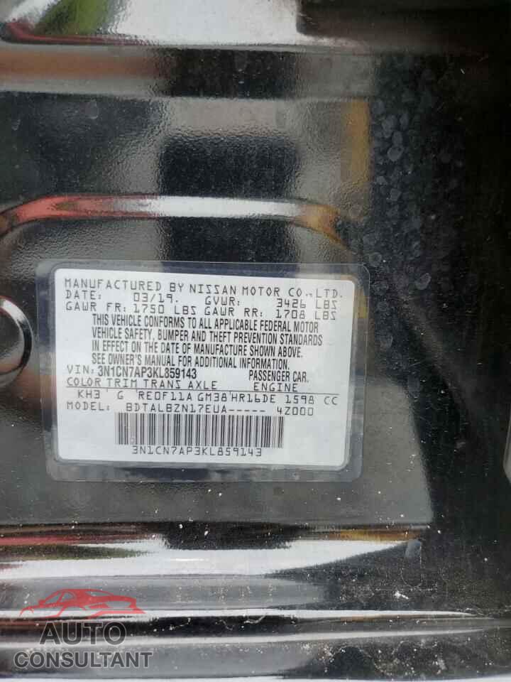 NISSAN VERSA 2019 - 3N1CN7AP3KL859143