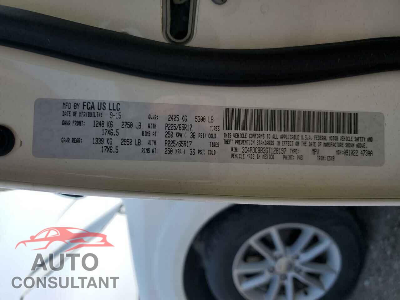 DODGE JOURNEY 2016 - 3C4PDCBB3GT128197