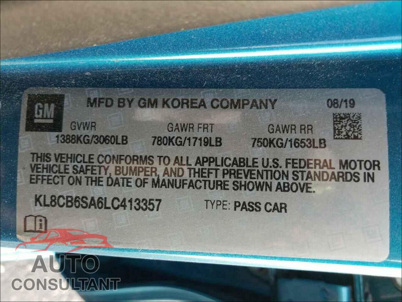 CHEVROLET SPARK 2020 - KL8CB6SA6LC413357