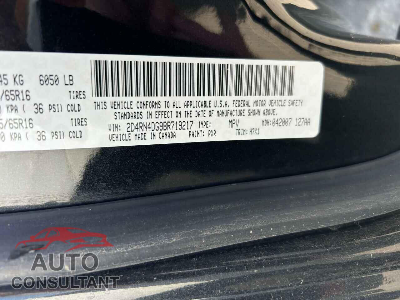 DODGE CARAVAN 2011 - 2D4RN4DG9BR719217