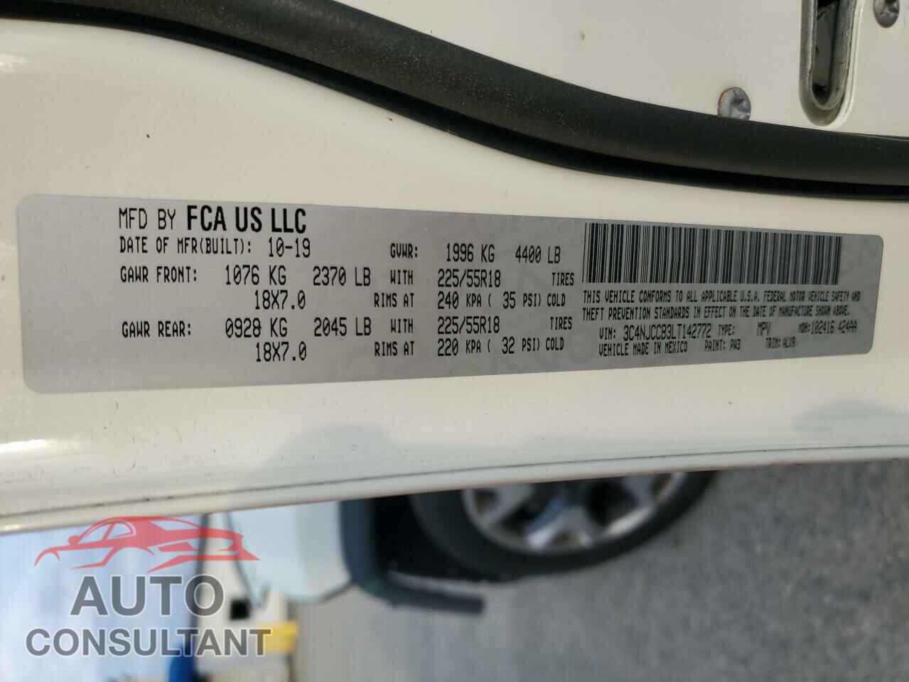 JEEP COMPASS 2020 - 3C4NJCCB3LT142772