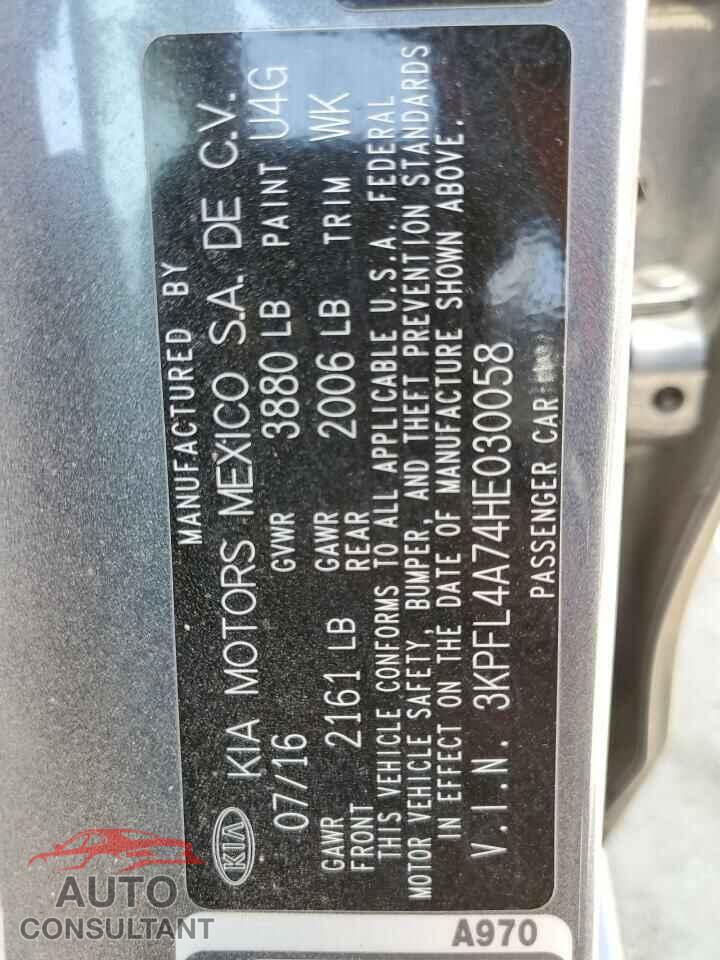 KIA FORTE 2017 - 3KPFL4A74HE030058