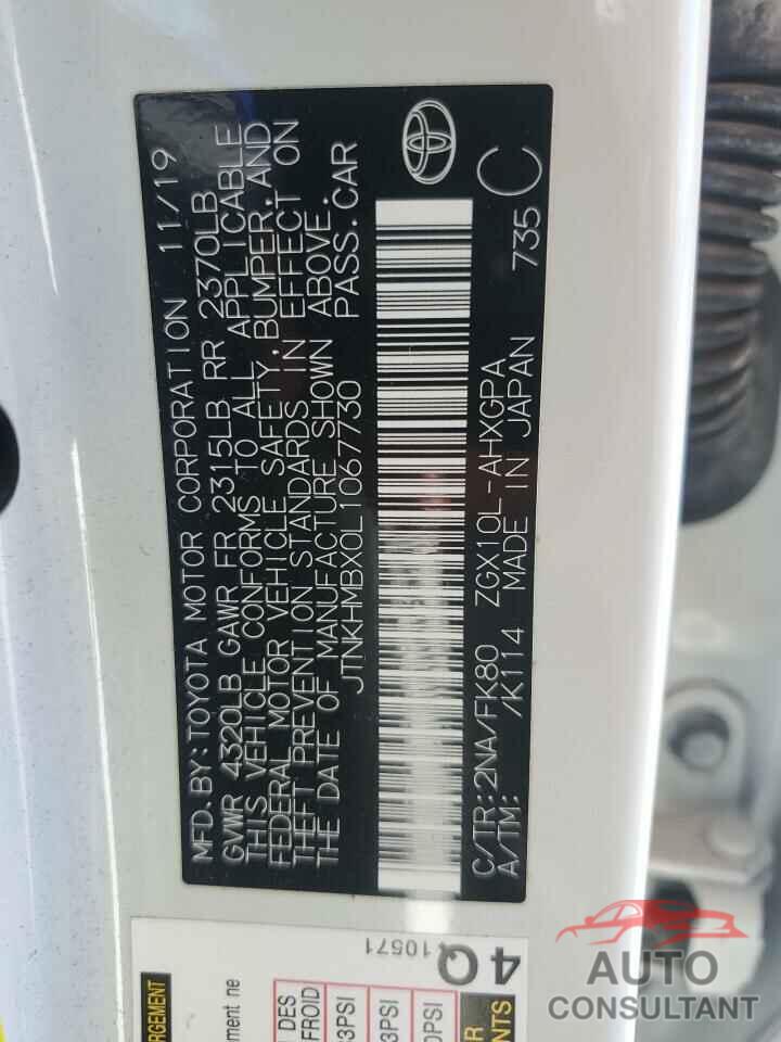 TOYOTA C-HR 2020 - JTNKHMBX0L1067730