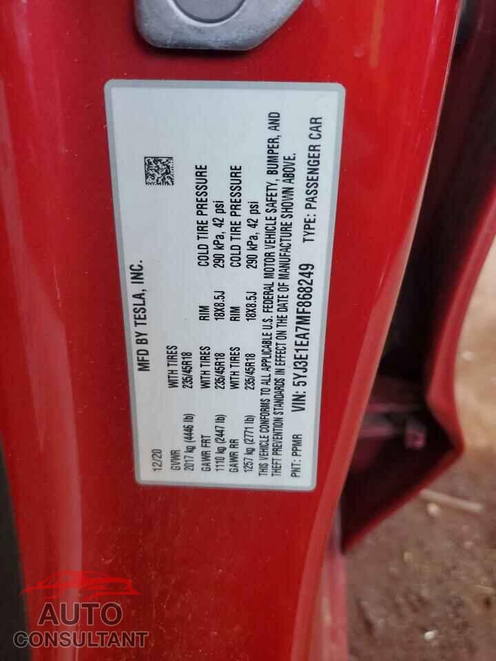 TESLA MODEL 3 2021 - 5YJ3E1EA7MF868249