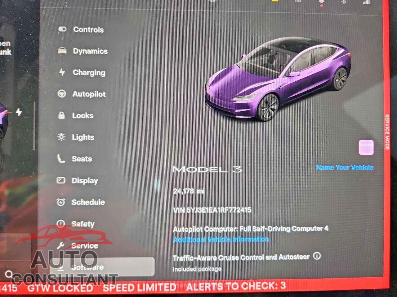 TESLA MODEL 3 2024 - 5YJ3E1EA1RF772415