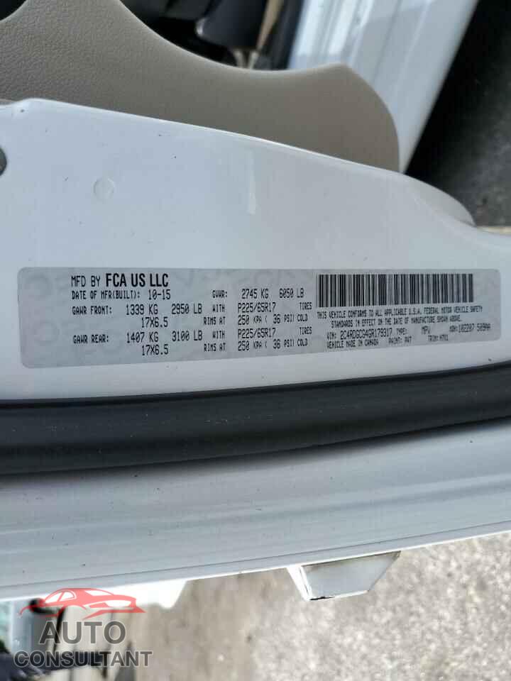 DODGE CARAVAN 2016 - 2C4RDGCG4GR179317