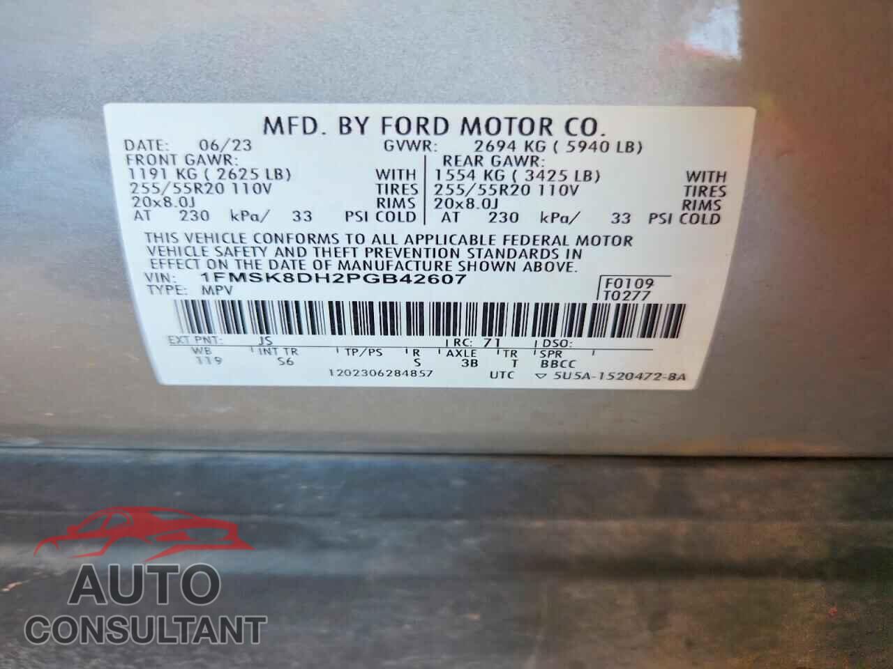 FORD EXPLORER 2023 - 1FMSK8DH2PGB42607