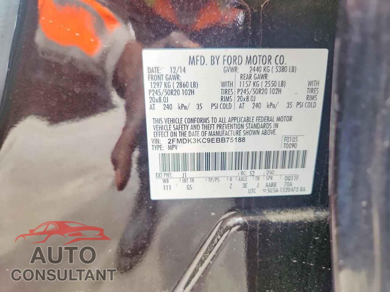 FORD EDGE 2014 - 2FMDK3KC9EBB75188