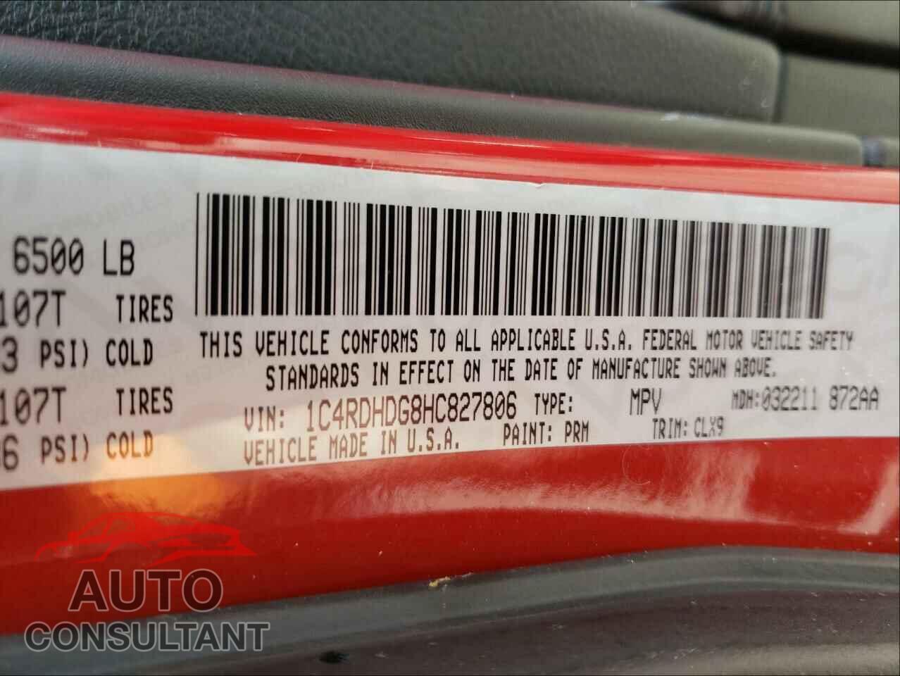 DODGE DURANGO 2017 - 1C4RDHDG8HC827806