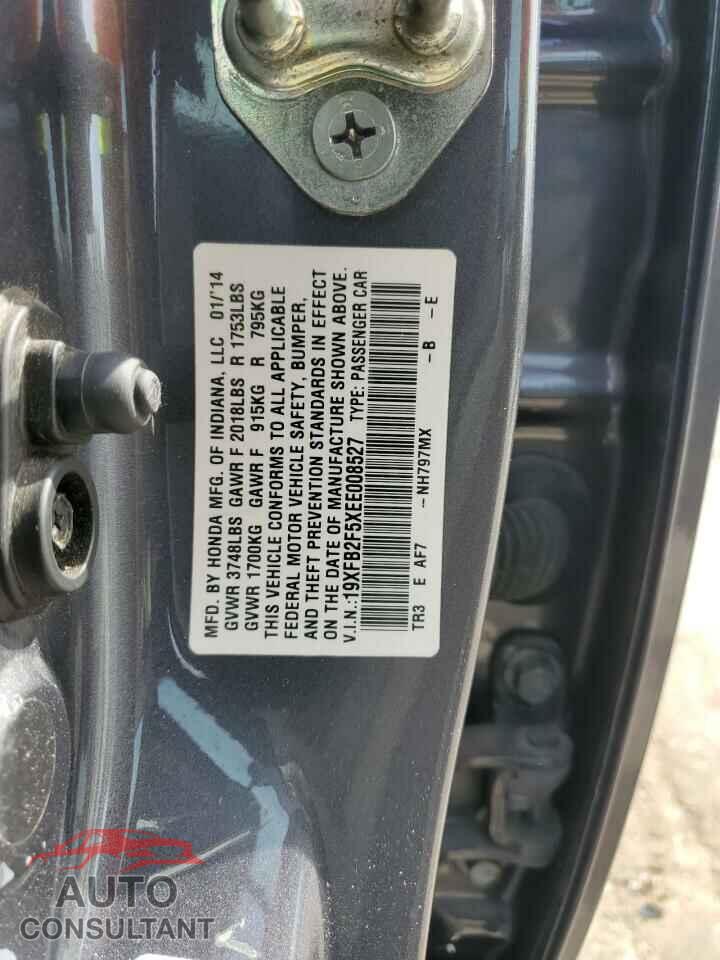 HONDA CIVIC 2014 - 19XFB2F5XEE008527