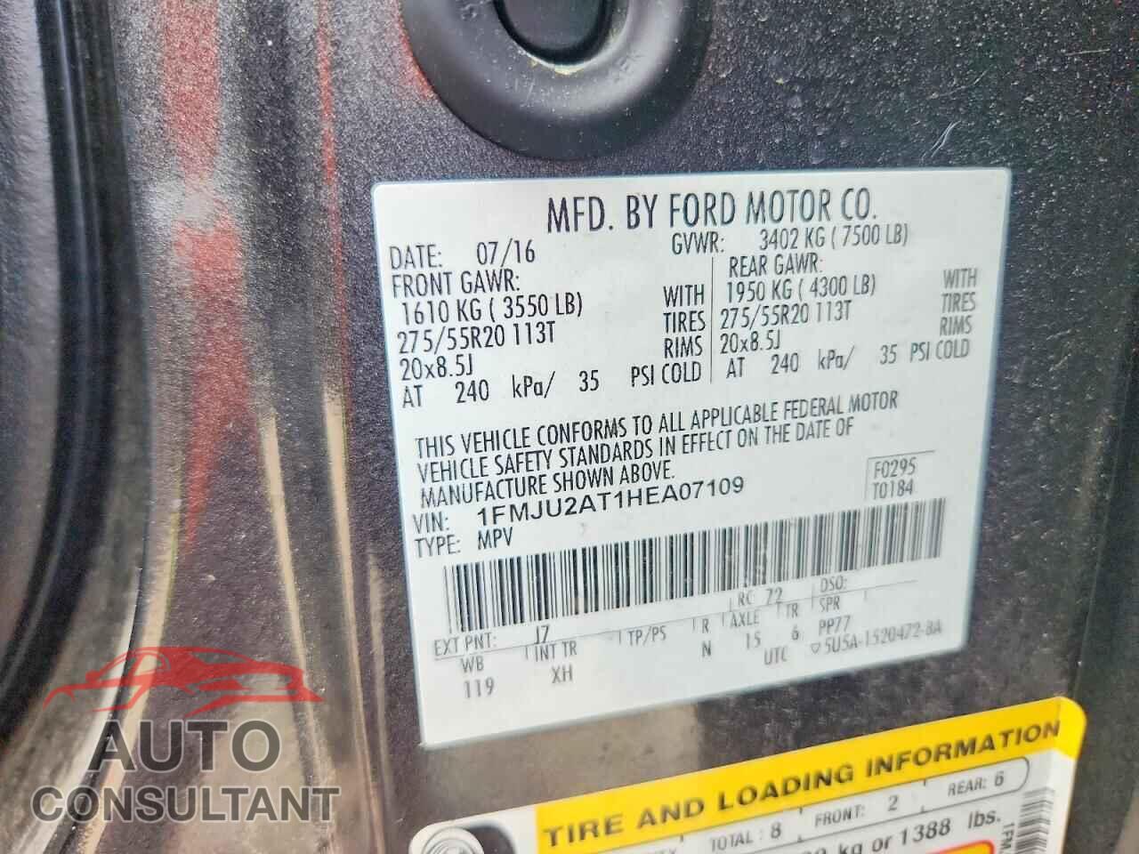 FORD EXPEDITION 2017 - 1FMJU2AT1HEA07109