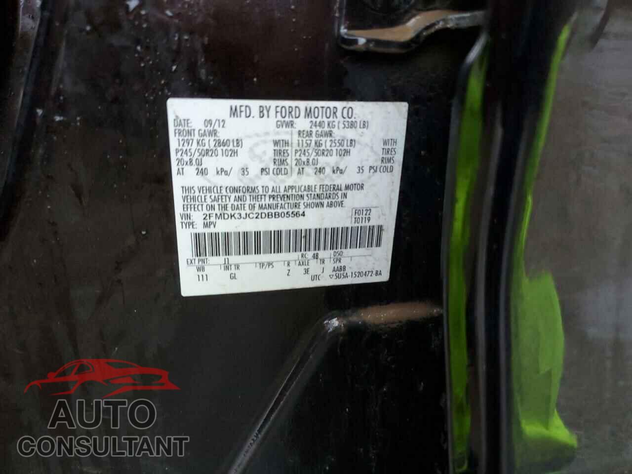 FORD EDGE 2013 - 2FMDK3JC2DBB05564