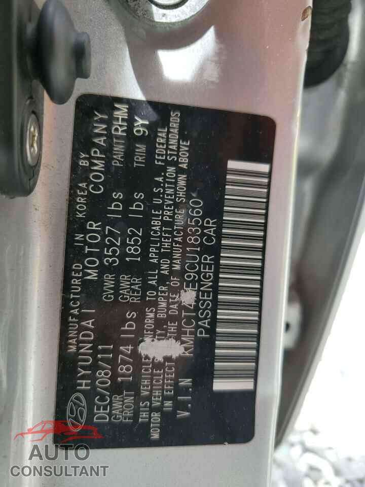 HYUNDAI ACCENT 2012 - KMHCT4AE9CU183560