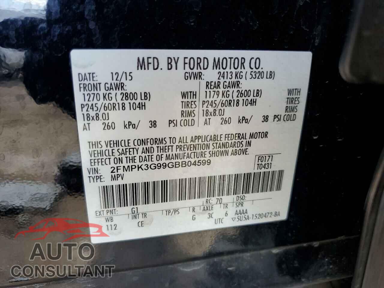 FORD EDGE 2016 - 2FMPK3G99GBB04599
