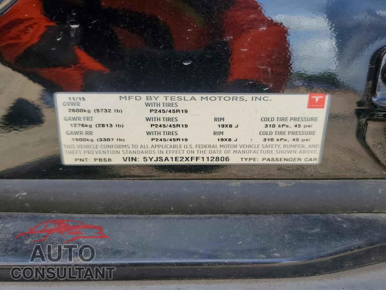 TESLA MODEL S 2015 - 5YJSA1E2XFF112806