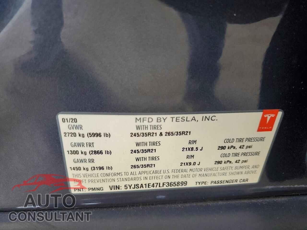 TESLA MODEL S 2020 - 5YJSA1E47LF365899
