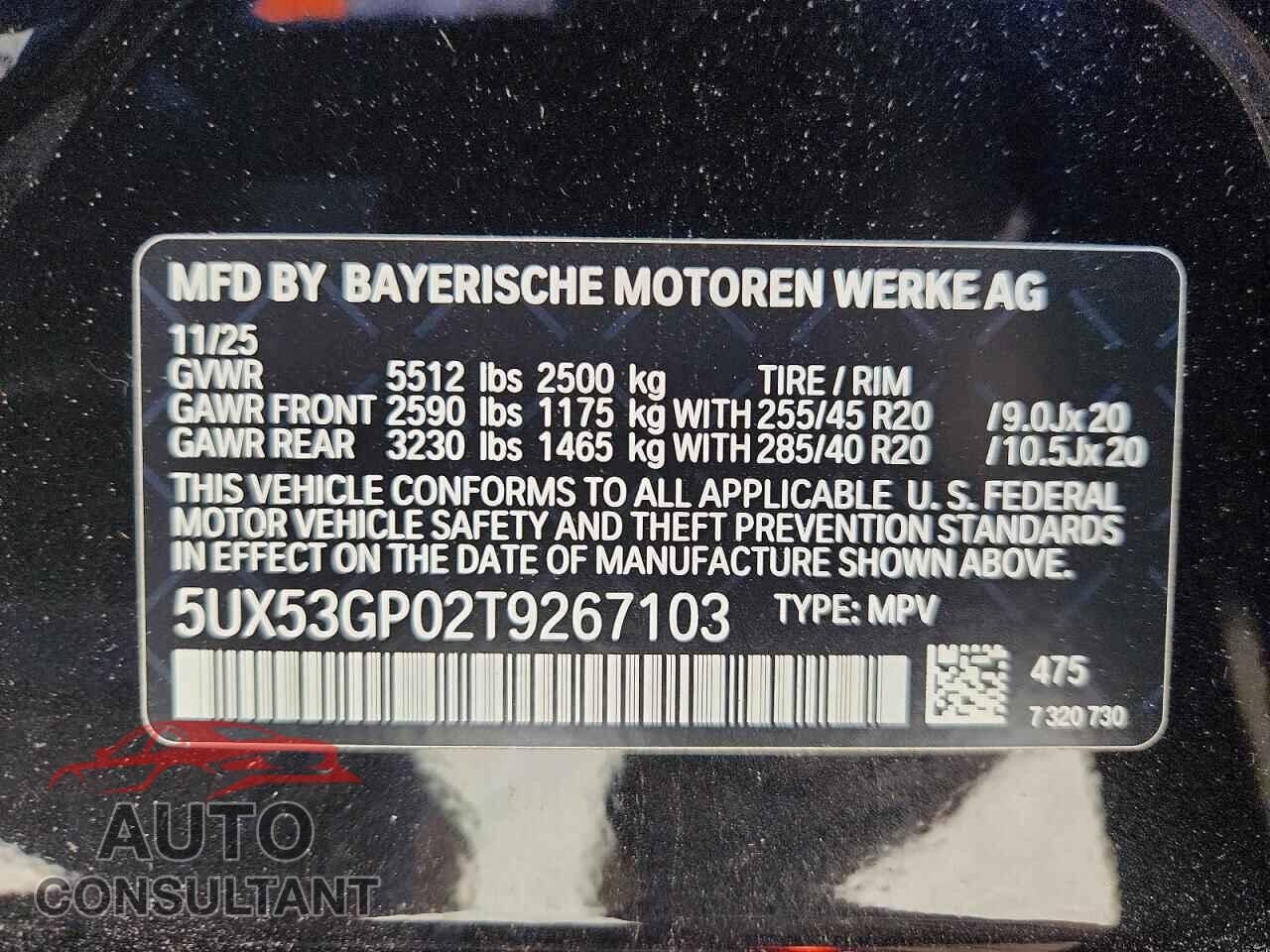 BMW X3 2026 - 5UX53GP02T9267103