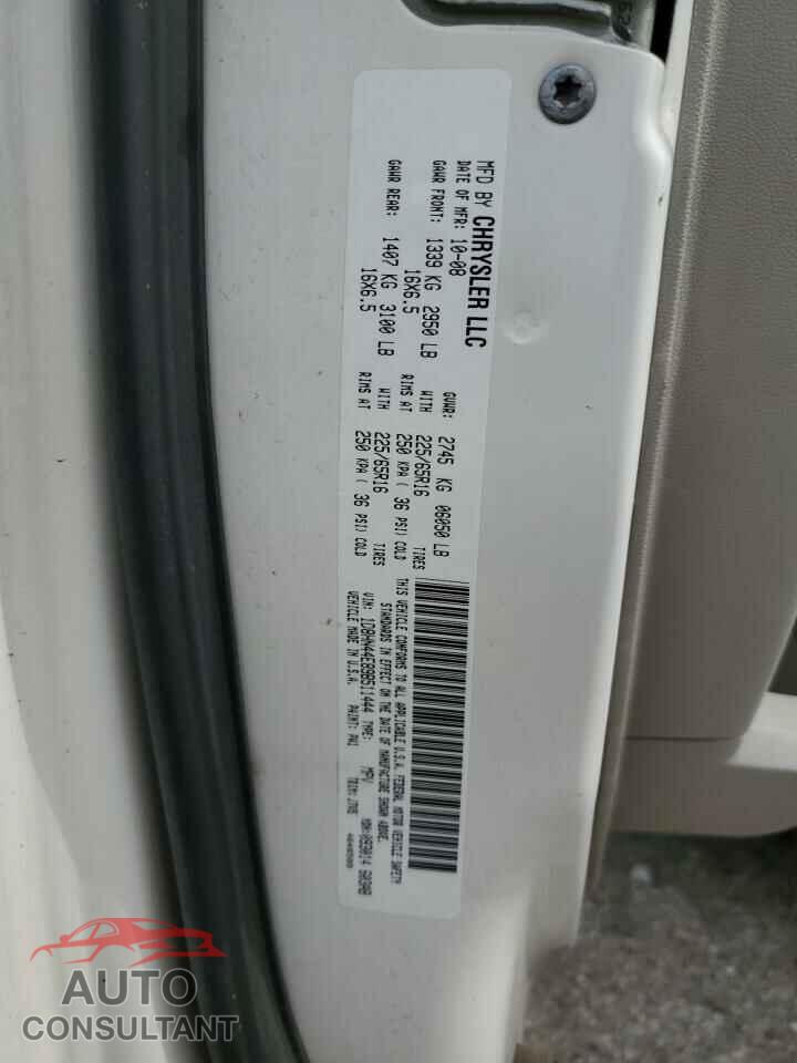 DODGE CARAVAN 2009 - 1D8HN44E89B511444