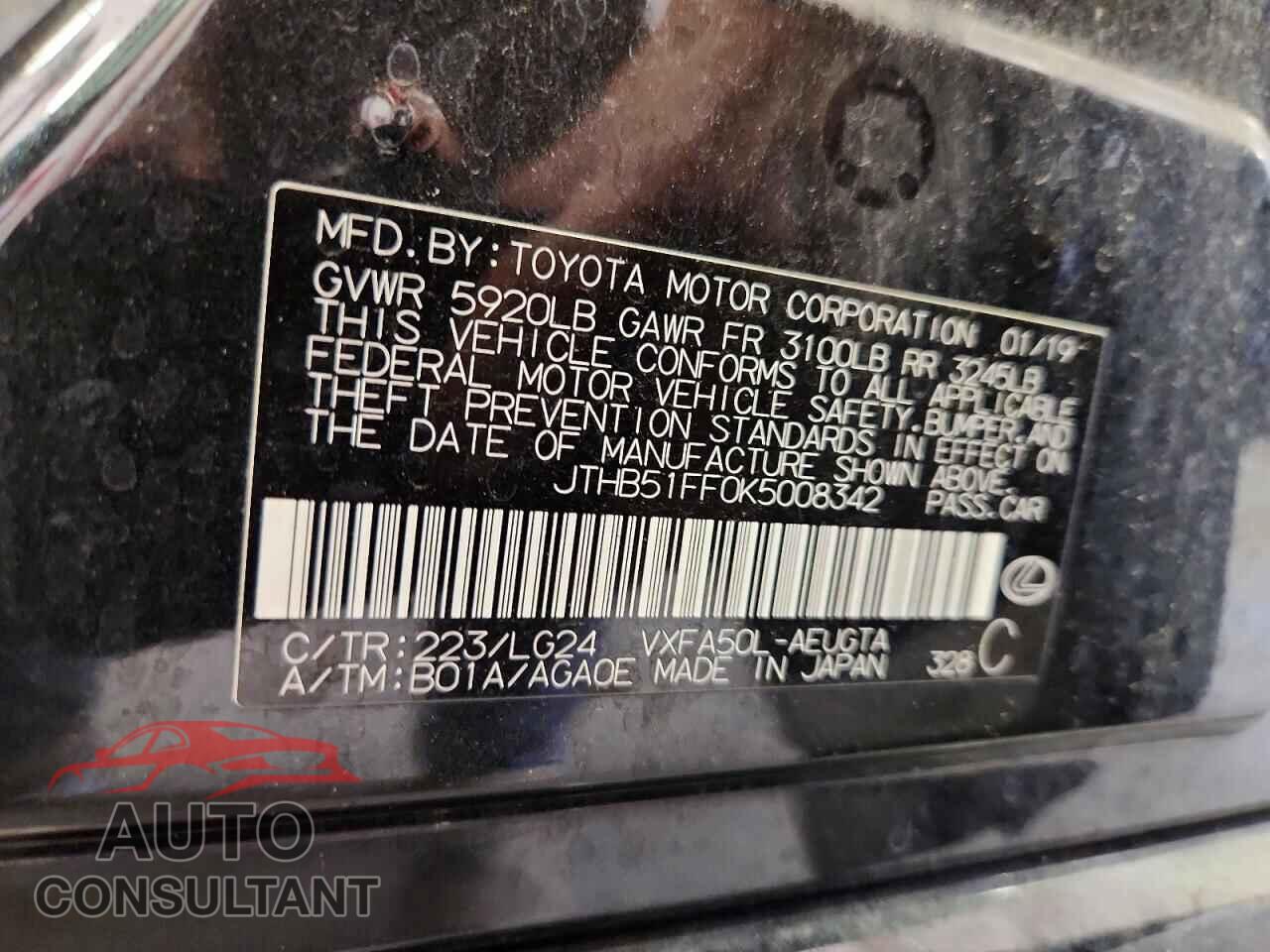 LEXUS LS500 2019 - JTHB51FF0K5008342