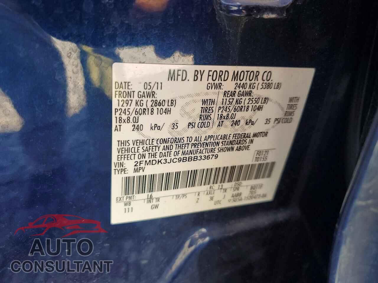 FORD EDGE 2011 - 2FMDK3JC9BBB33679