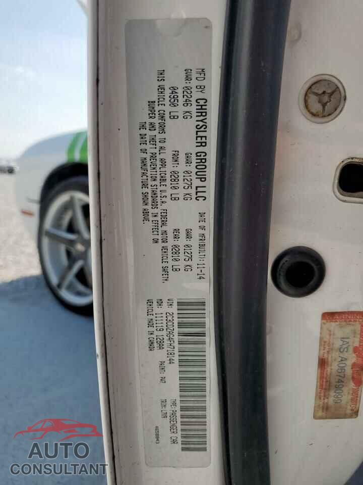 DODGE CHALLENGER 2015 - 2C3CDZAG4FH718144