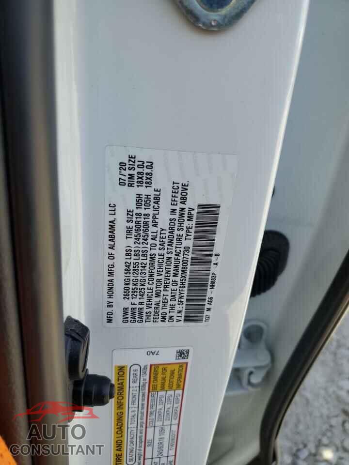 HONDA PILOT 2021 - 5FNYF6H5XMB007730