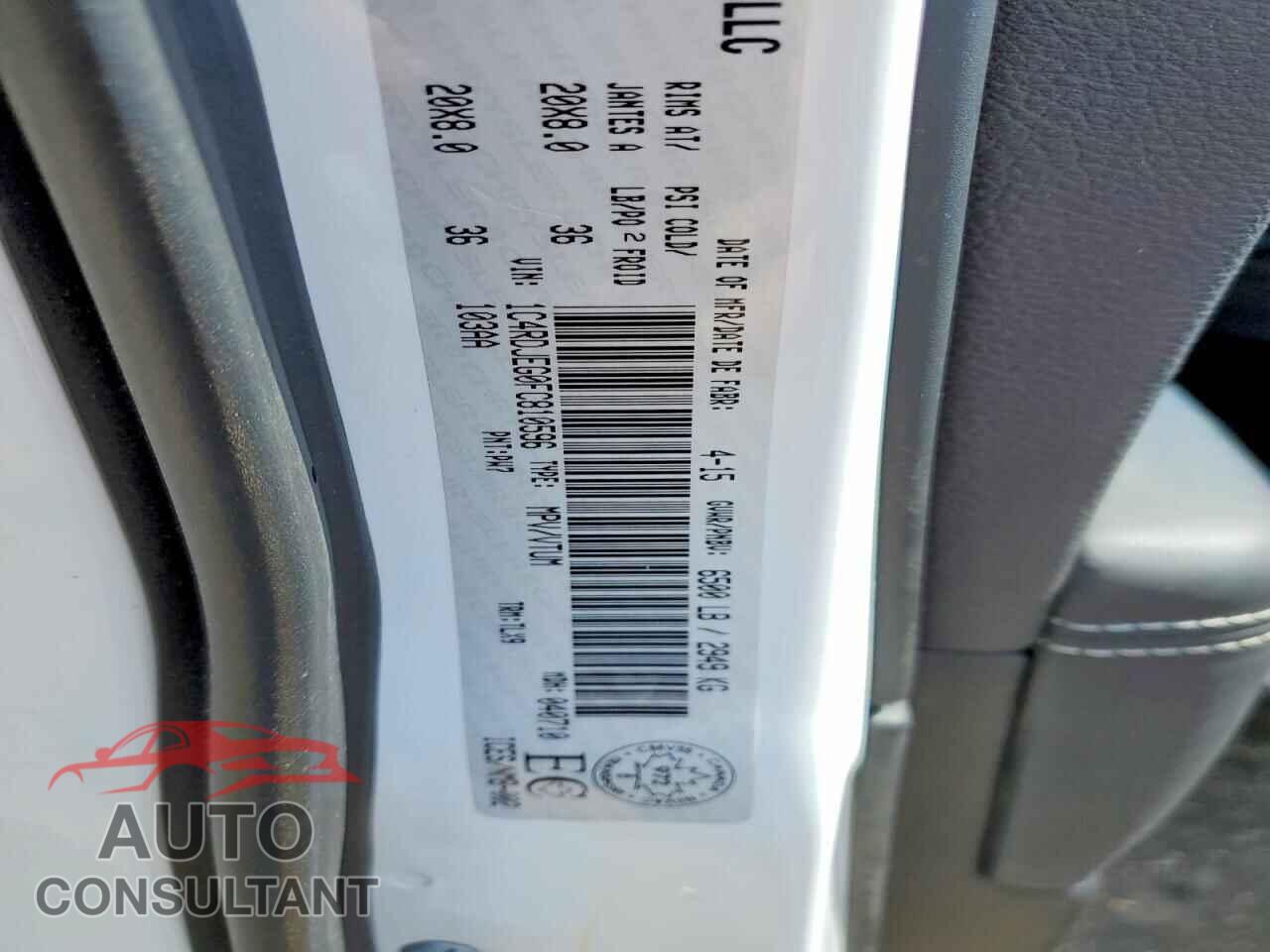 DODGE DURANGO 2015 - 1C4RDJEG0FC810596