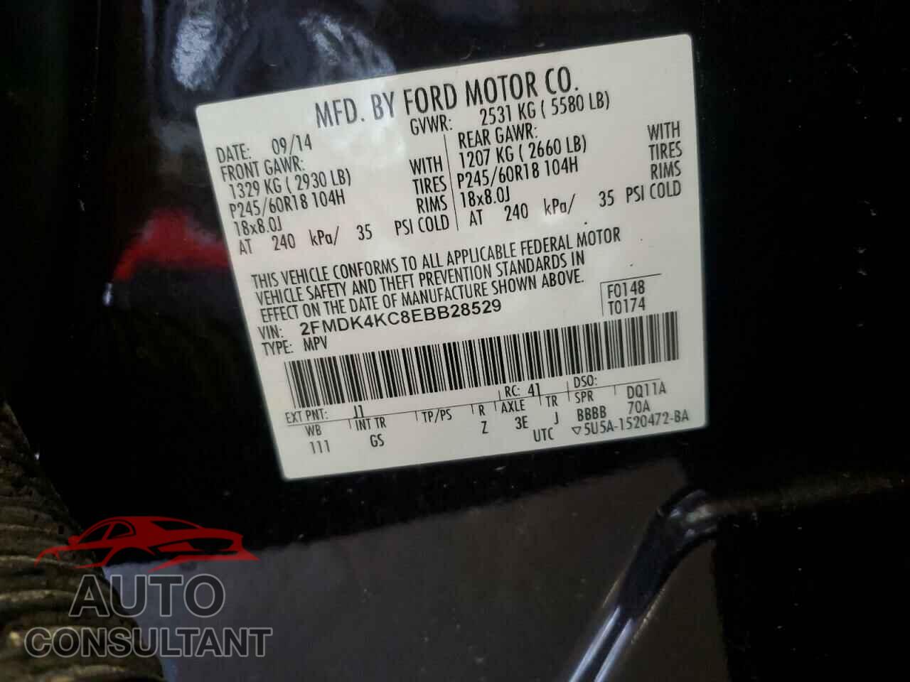 FORD EDGE 2014 - 2FMDK4KC8EBB28529