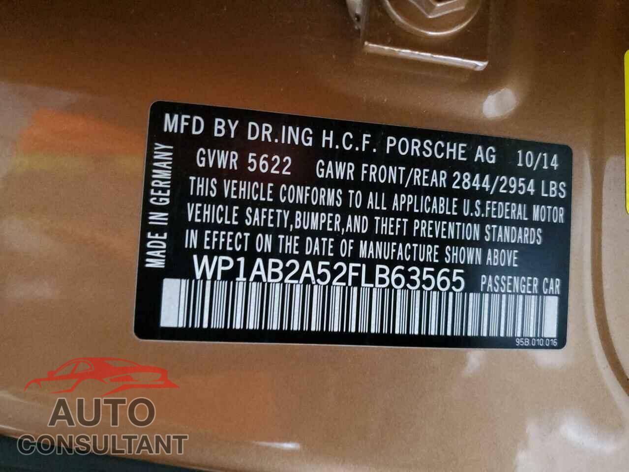 PORSCHE MACAN 2015 - WP1AB2A52FLB63565