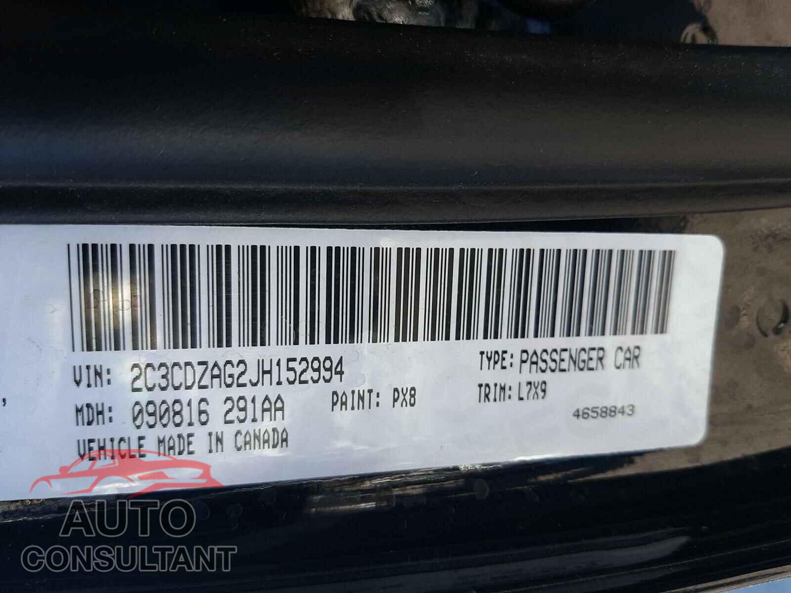 DODGE CHALLENGER 2018 - 2C3CDZAG2JH152994