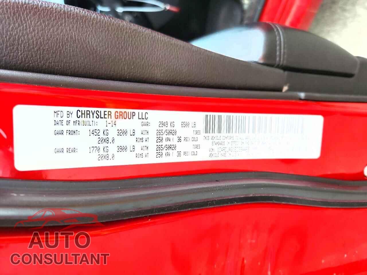 DODGE DURANGO 2014 - 1C4RDJAG1EC394465