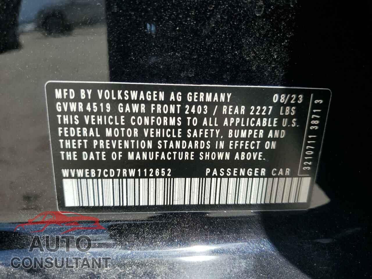 VOLKSWAGEN GOLF 2024 - WVWEB7CD7RW112652