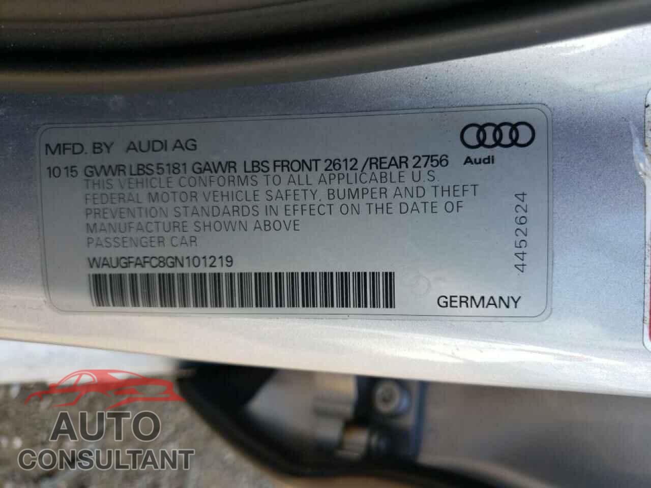 AUDI A6 2016 - WAUGFAFC8GN101219