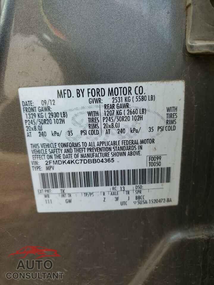 FORD EDGE 2013 - 2FMDK4KC7DBB04365