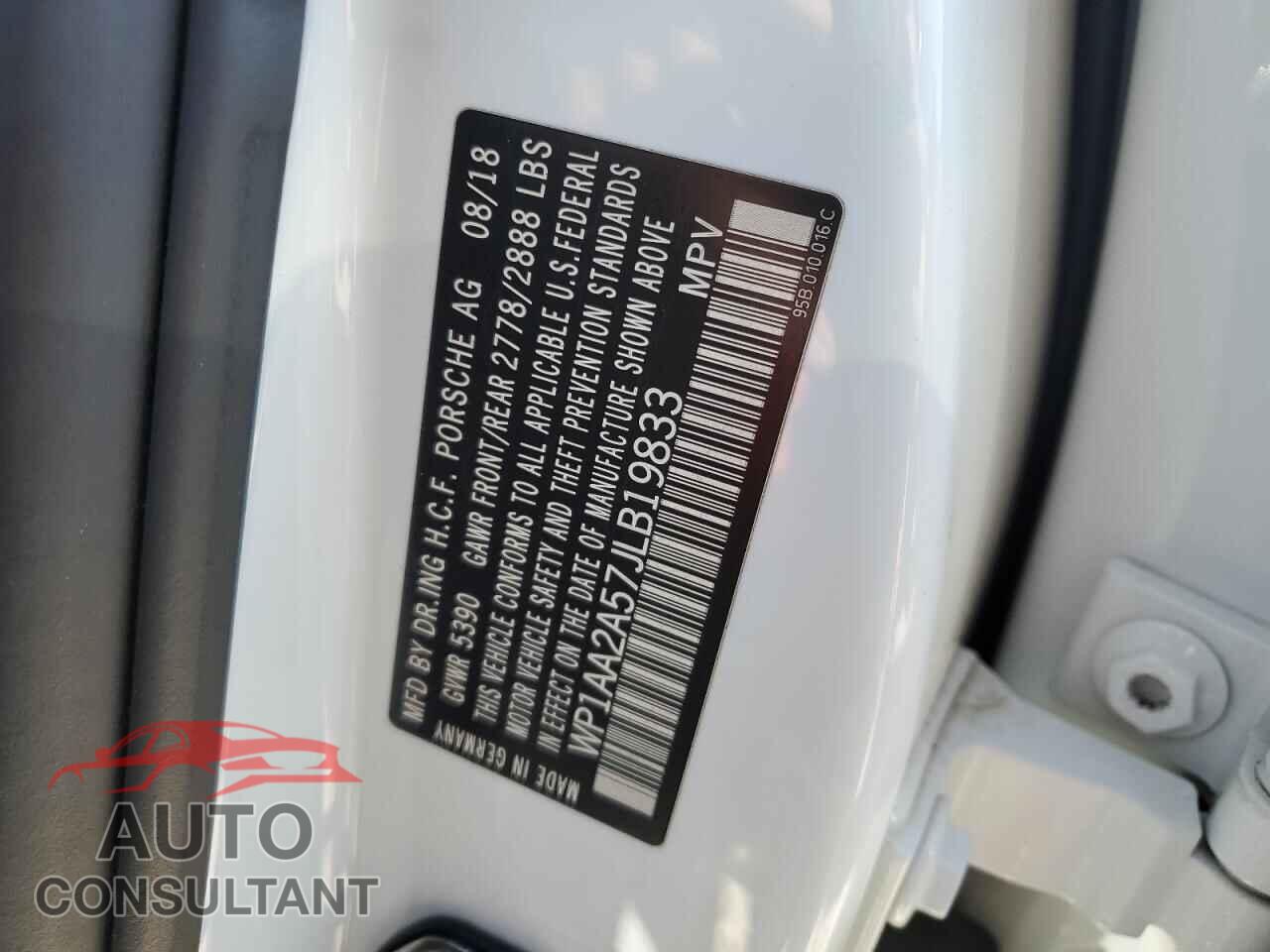 PORSCHE MACAN 2018 - WP1AA2A57JLB19833
