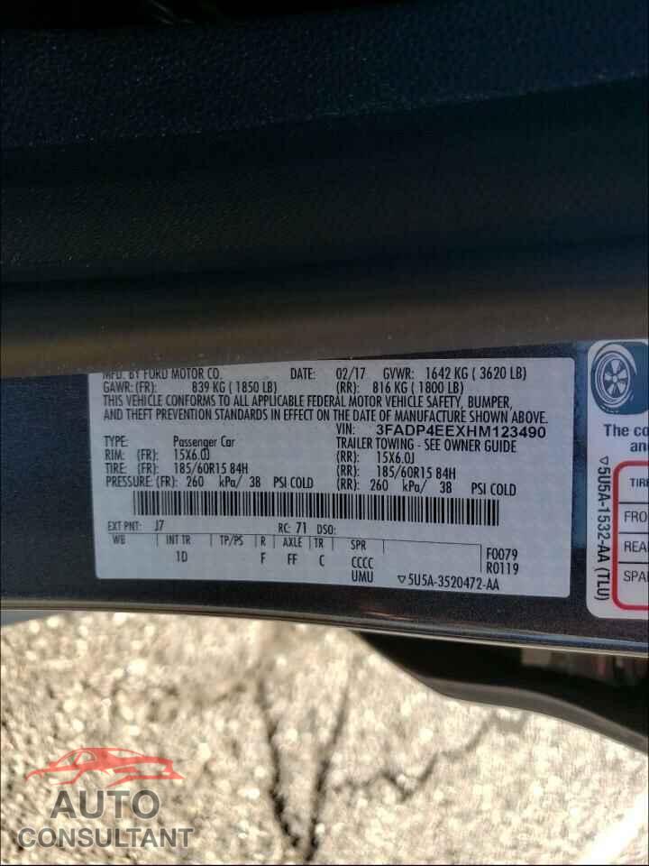 FORD FIESTA 2017 - 3FADP4EEXHM123490