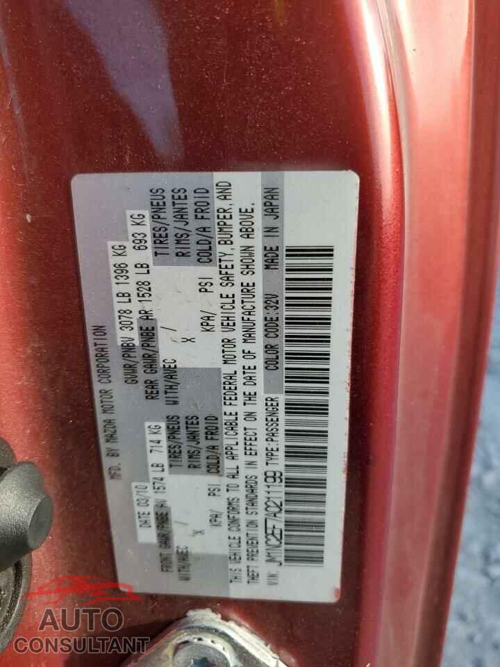 MAZDA MX5 2010 - JM1NC2EF7A0211199