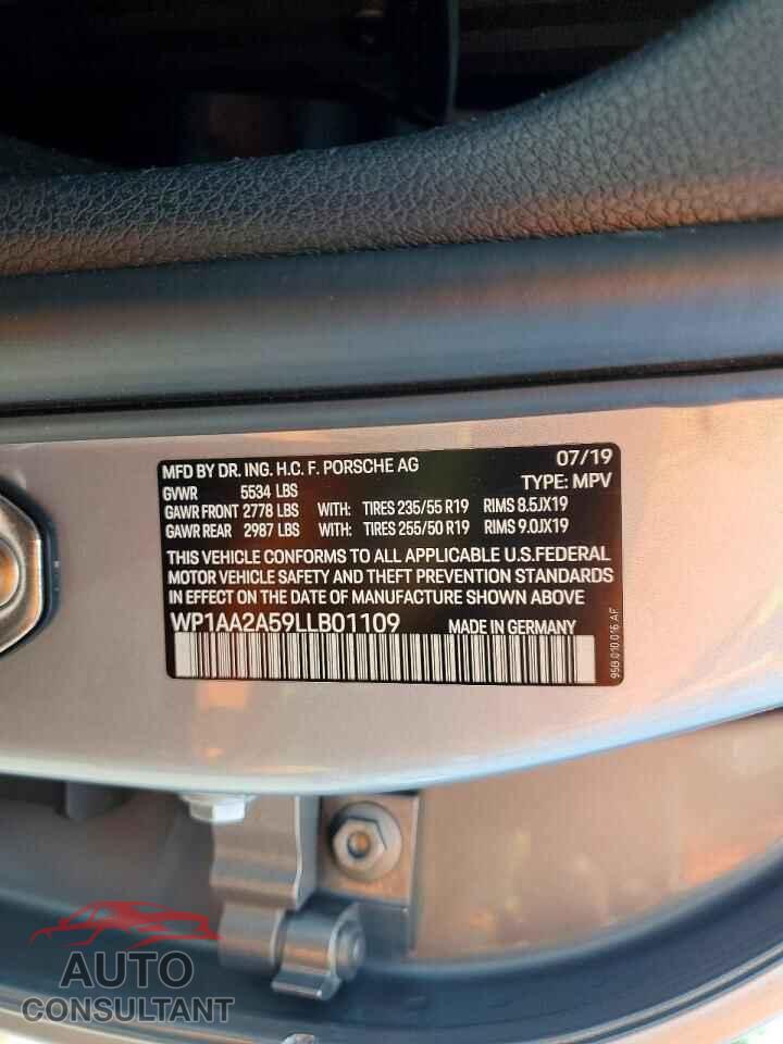 PORSCHE MACAN 2020 - WP1AA2A59LLB01109