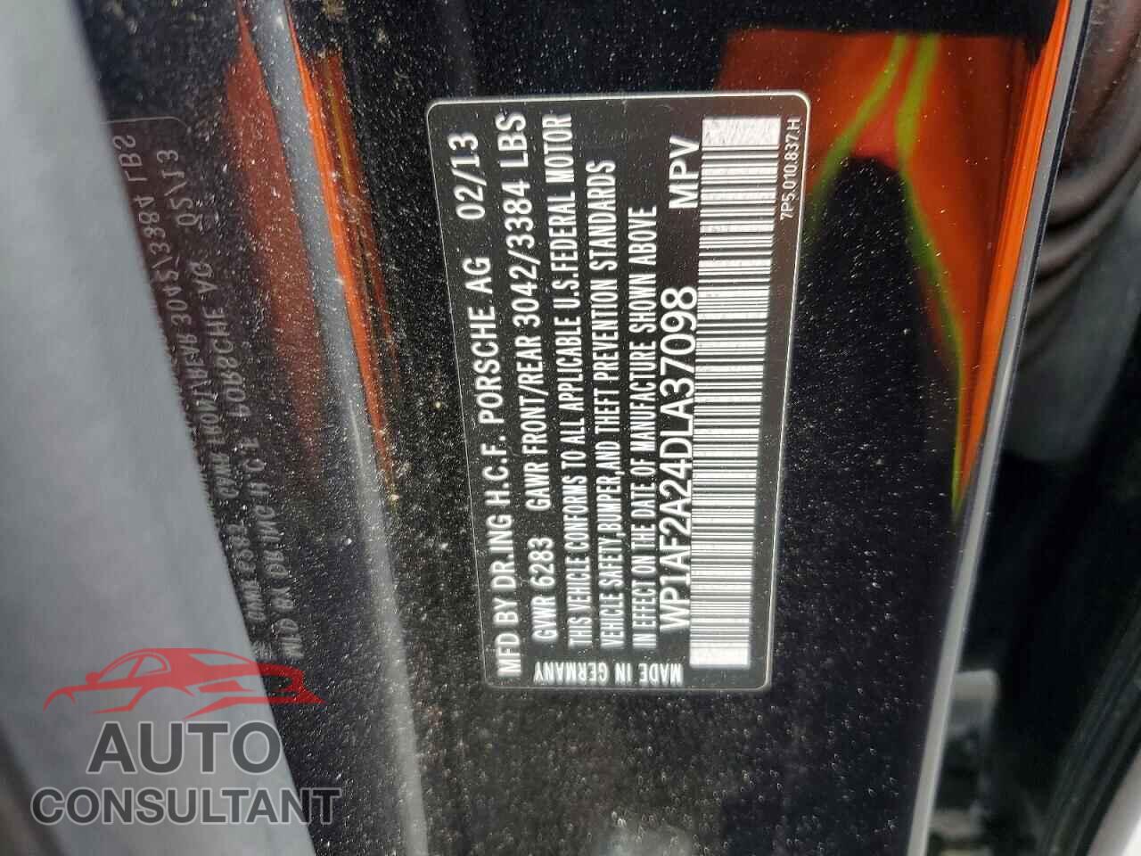 PORSCHE CAYENNE 2013 - WP1AF2A24DLA37098