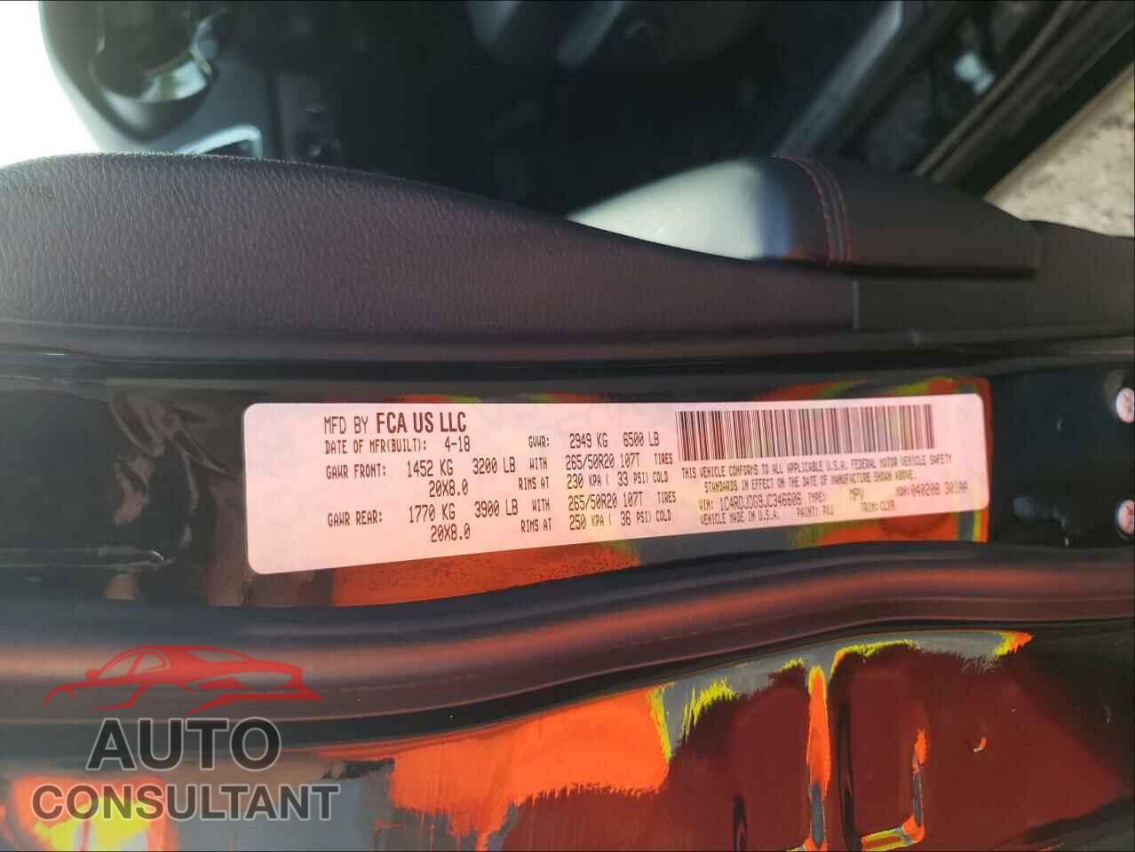 DODGE DURANGO 2018 - 1C4RDJDG9JC346606