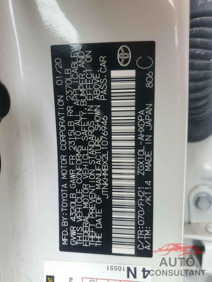 TOYOTA C-HR 2020 - JTNKHMBX2L1076946