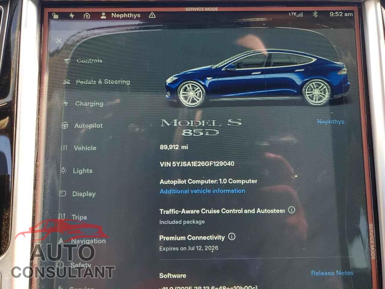 TESLA MODEL S 2016 - 5YJSA1E26GF129040