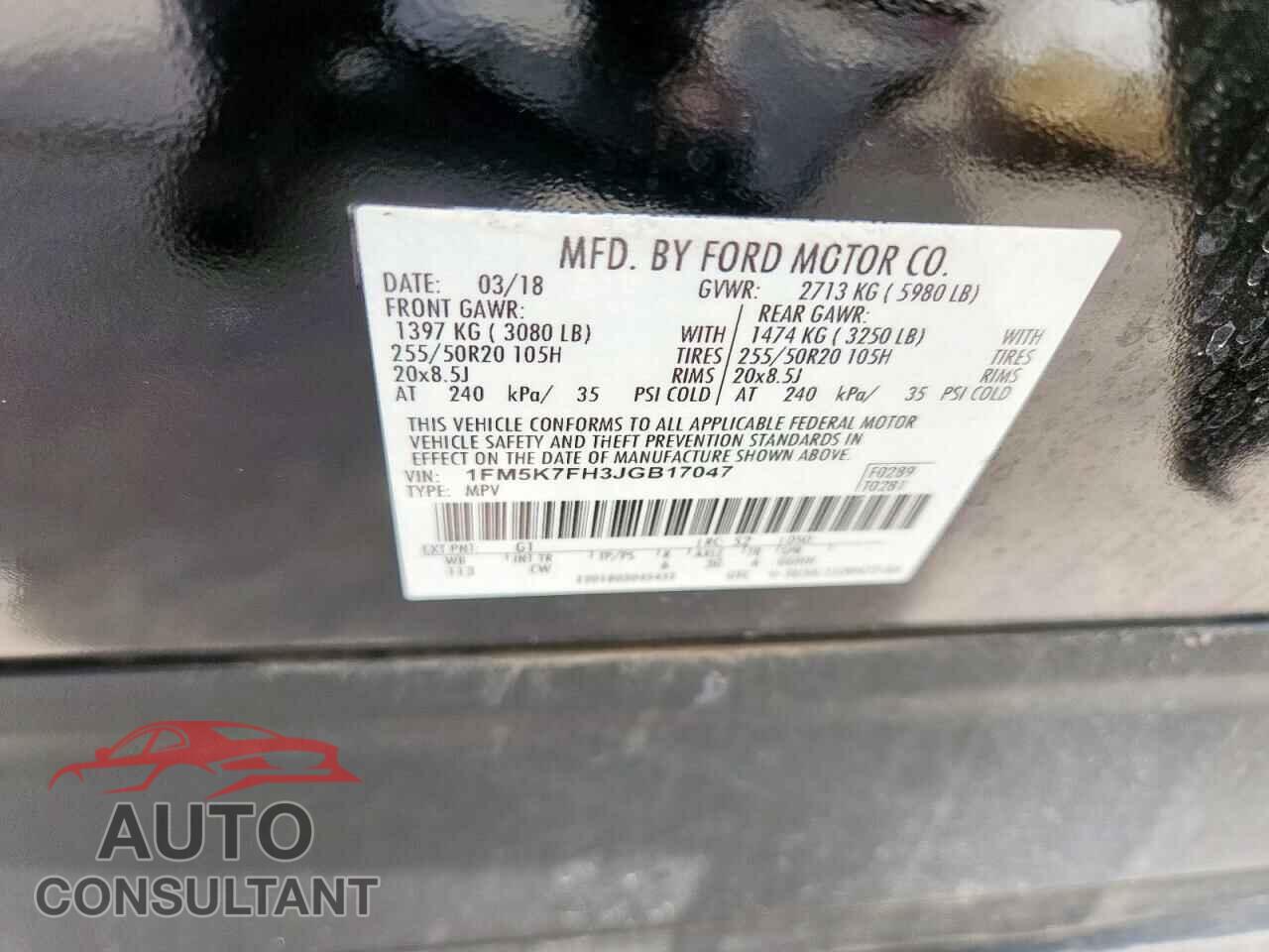 FORD EXPLORER 2018 - 1FM5K7FH3JGB17047