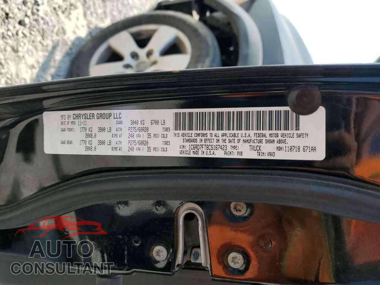 DODGE RAM 1500 2012 - 1C6RD7FT8CS167423