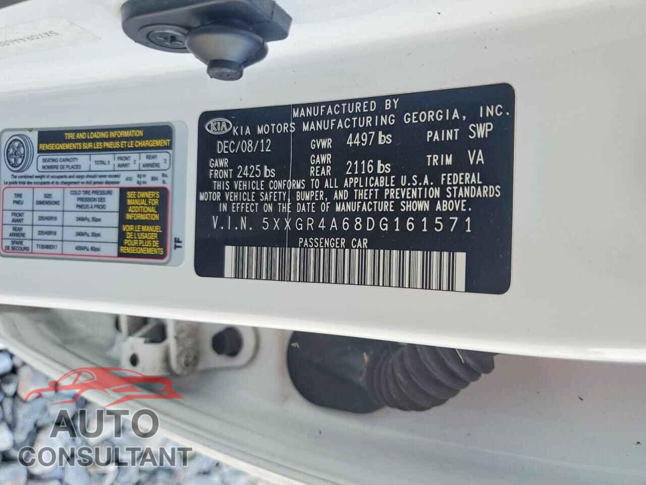 KIA OPTIMA 2013 - 5XXGR4A68DG161571