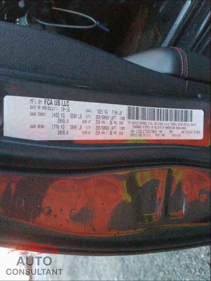 DODGE DURANGO 2017 - 1C4SDJCT3HC679443
