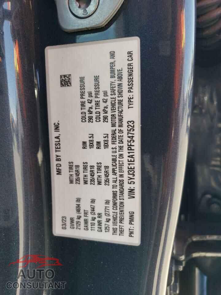 TESLA MODEL 3 2023 - 5YJ3E1EA1PF547523